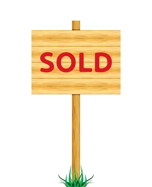 Placa vendida em um sinal — Vetor de Stock