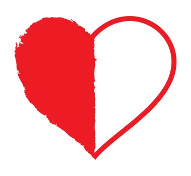 beyaz üzerine basit kalp