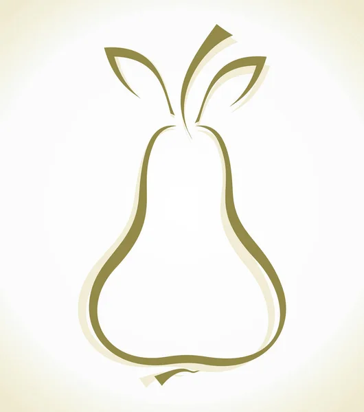 Outline of a pear — Stock Vector