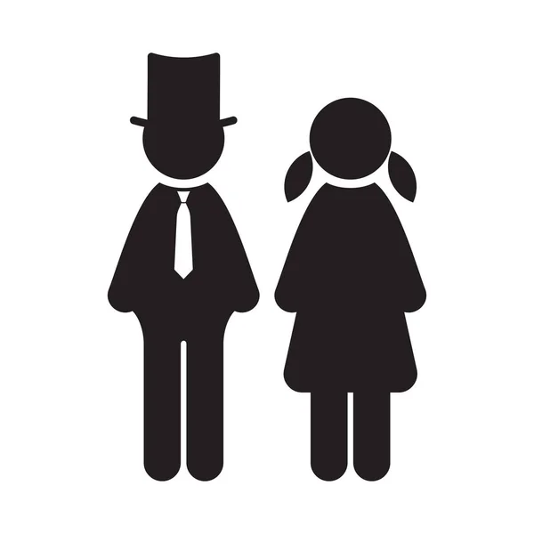 Iconos de hombre y mujer — Vector de stock