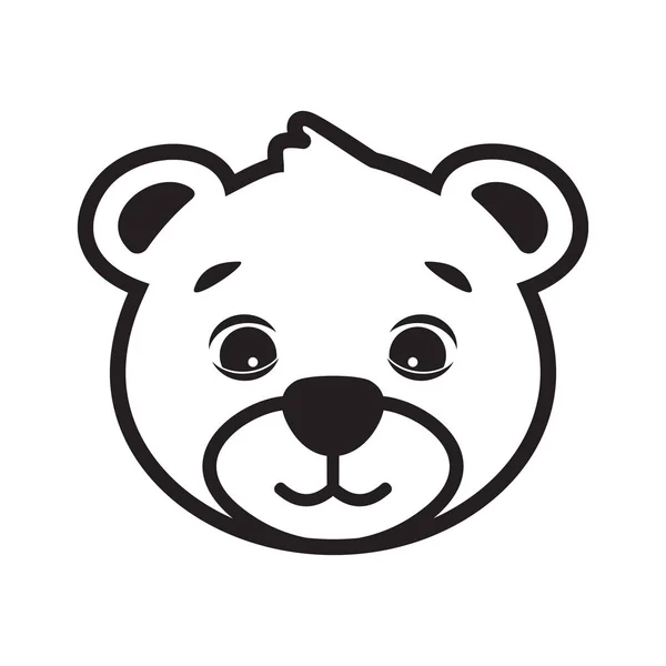 小さなクマの顔 — ストックベクタ