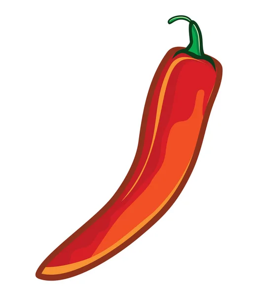 Paprika rossa su bianco — Vettoriale Stock