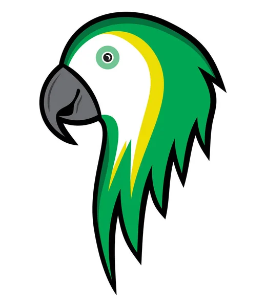 Fehér színes papagáj — Stock Vector