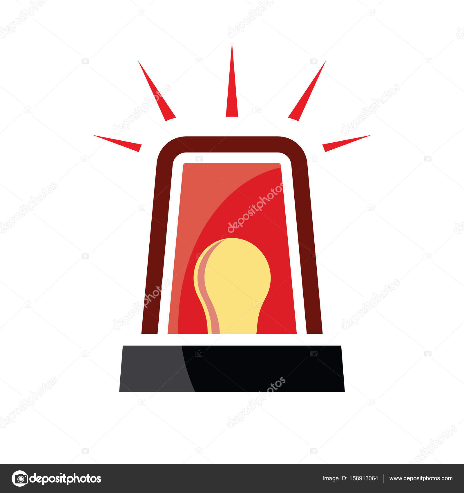 Flashing emergency light on a white Stock Vector Image by
