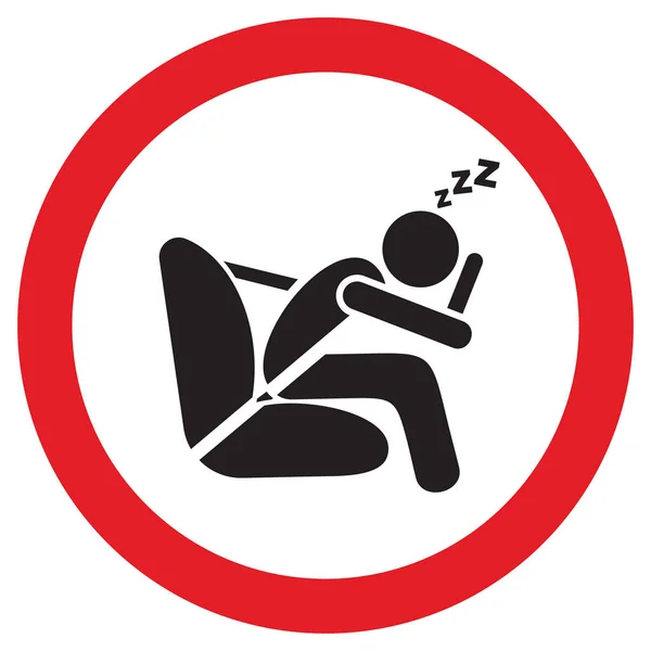 Sleeping and driving sign — Stock Vector