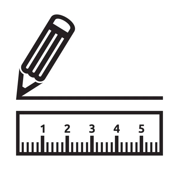 Gradlinigkeit und Bleistift — Stockvektor
