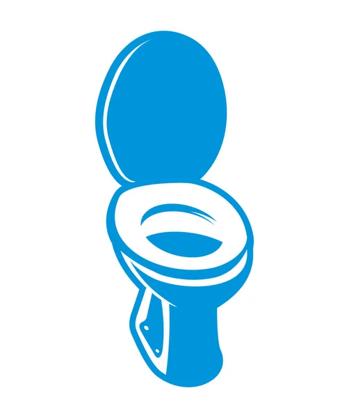 Blaue Toilette auf weißem Hintergrund — Stockvektor