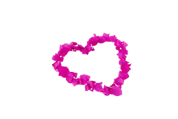 Cuore modello di rosa naturale bougainvillea fiori per San Valentino — Foto Stock