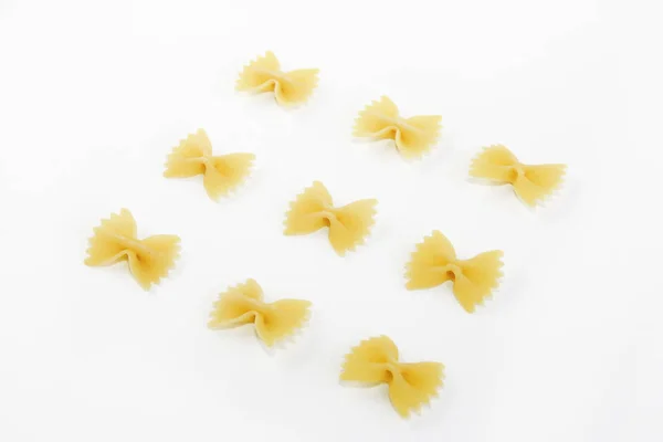 Edible Yellow Pasta Farfalle Butterflies Durum Wheat — Stock Photo, Image