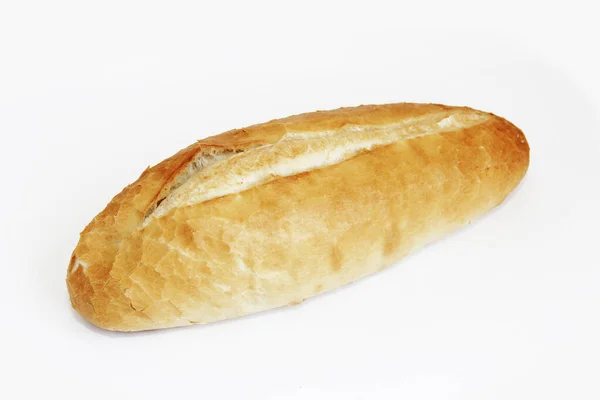Свіжий Буханець Дріжджового Хліба Білому Тлі — стокове фото