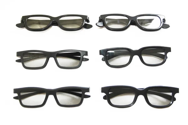 Copos Com Lentes Plástico Preto Quadros — Fotografia de Stock