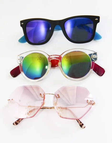 Ochelari Soare Lentile Colorate Plastic Cadru — Fotografie, imagine de stoc