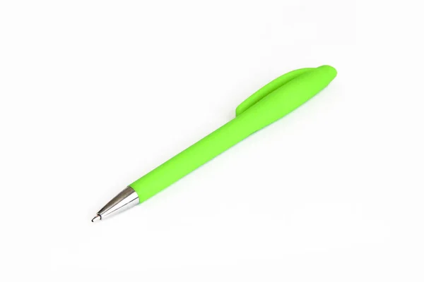 Stationery Green Plastic Writing Pen — Stock Photo, Image