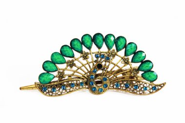 Çok renkli taşların dizaynı ile dekoratif saç tokası