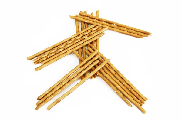 Edible Snack Crispy Sticks Salt Sprinkles — Stock Photo, Image