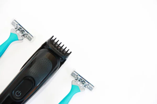 Electric Hair Clipper Shaving Blades White Background — Stock Photo, Image