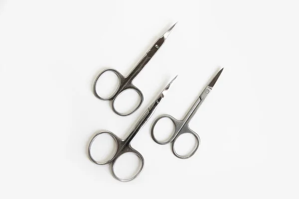 Metal Scissors Manicure Pedicure White Background — Stock Photo, Image