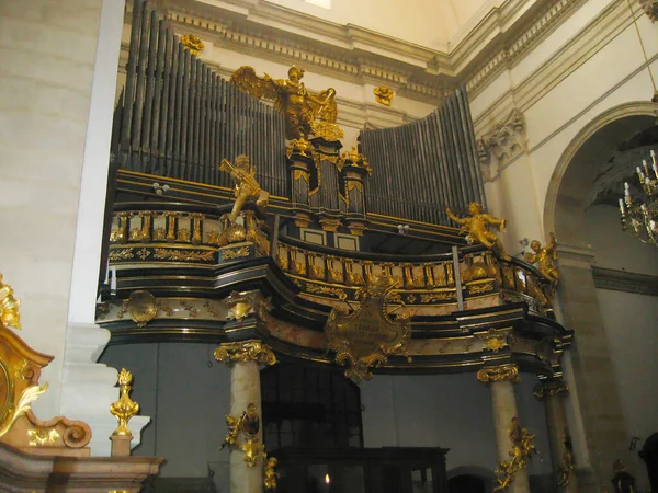 Kraków Polska Października 2011 Starożytny Organ Muzyczny Jednym Kościołów Krakowie — Zdjęcie stockowe