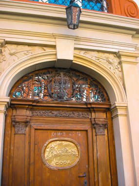 Wroclaw, Polonya - 17 Ekim 2012: Yazılı vintage kapılar