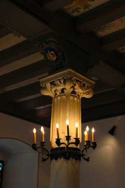 Baranow Sandomierski, Poland - October 08, 2013: Wooden ceilings