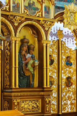 Berezhany, Ukraine - August 24, 2013: Interiors and icons of the