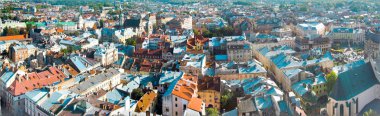 Lviv 'deki belediye binasından panoramik manzara