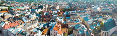 Lviv 'deki belediye binasından panoramik manzara