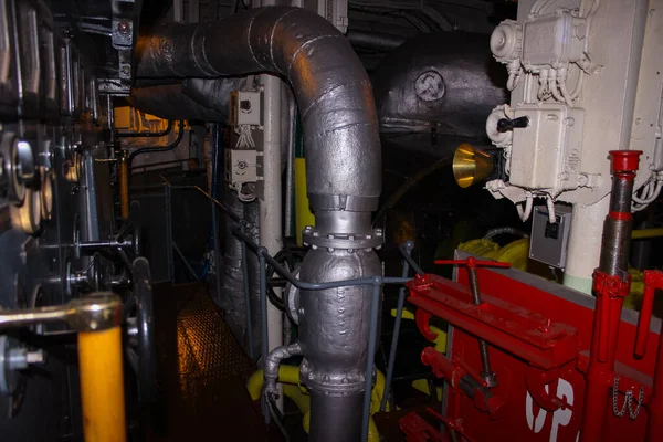 Gdynia, Poland - May 04, 2014: The engine room of the ship — 图库照片