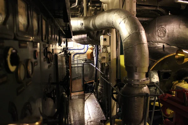 Gdynia, Poland - May 04, 2014: The engine room of the ship — 图库照片