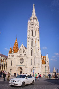 Budapeşte, Macaristan - 05 Ekim 2014: Matthias Kilisesi 'ne ya da Buda Leydimizin Kilisesi' ne bakın