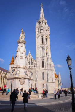 Budapeşte, Macaristan - 05 Ekim 2014: Matthias Kilisesi 'ne ya da Buda Leydimizin Kilisesi' ne bakın