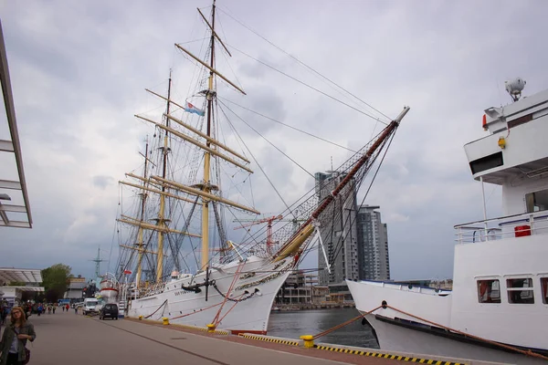 Gdynia Polônia Maio 2014 Navio Museu Dar Pomorza Está Atracado — Fotografia de Stock