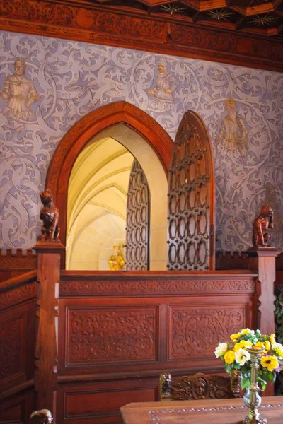 Bojnice Slowakei September 2014 Alte Holztür Inneren Des Schlosses Sichtbar — Stockfoto