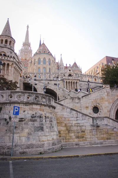 Budapest Hungary October 2014 View Stairs People Front Fisherman Bastion — Stock Photo, Image