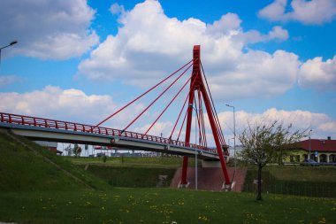 Gora sw. Anny, Autostrada A4, Polonya - 02 Mayıs 2015: Otoyol Köprüsü