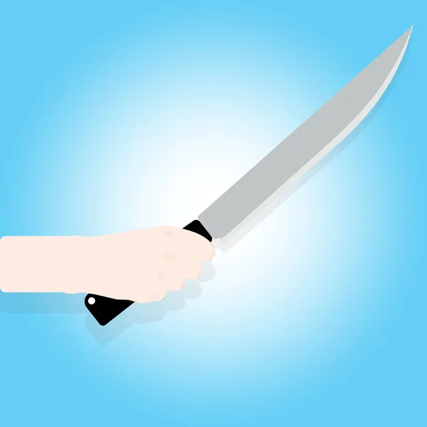 Άνθρωπος που κρατά ένα μαχαίρι στο χέρι. — Διανυσματικό Αρχείο