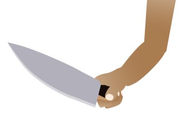 Adam elinde bir bıçak el. 