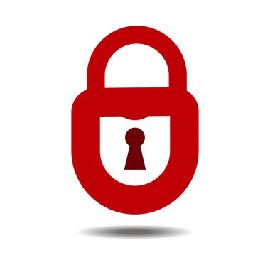 asma kilit simgesi, vektör çizimi.