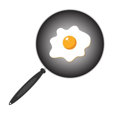 Sahanda yumurta karikatür tarzı.