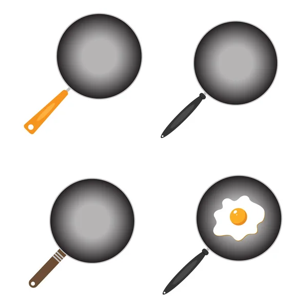 Frying pan icon on white. — Stock Vector
