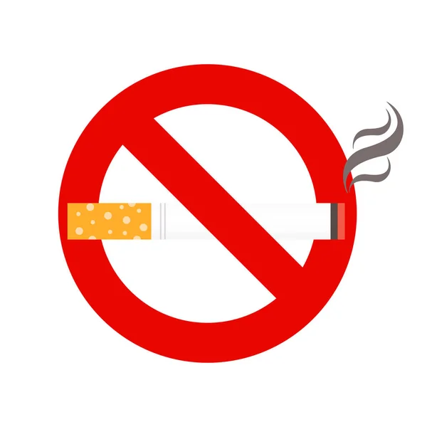 Cigarrillo con icono de humo. — Vector de stock