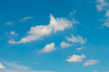 Bulutlu mavi gökyüzü.