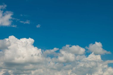 Bulutlu mavi gökyüzü.