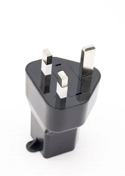 Power Adapter Socket Electrical Plug White Background — Stock Photo, Image