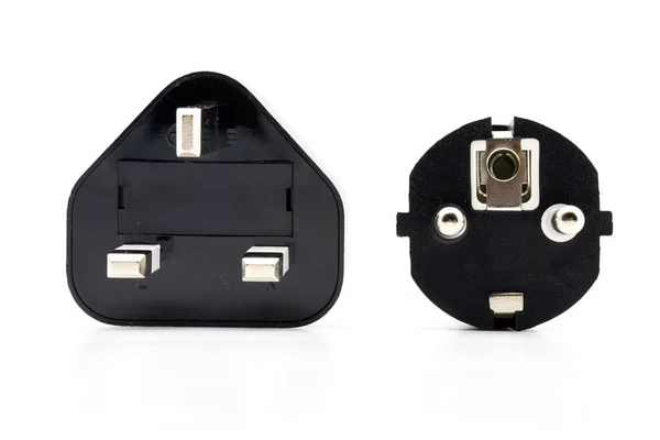Power Adapter Socket Electrical Plug White Background — Stock Photo, Image
