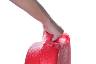 Kırmızı plastik emanet kutusu bavul.