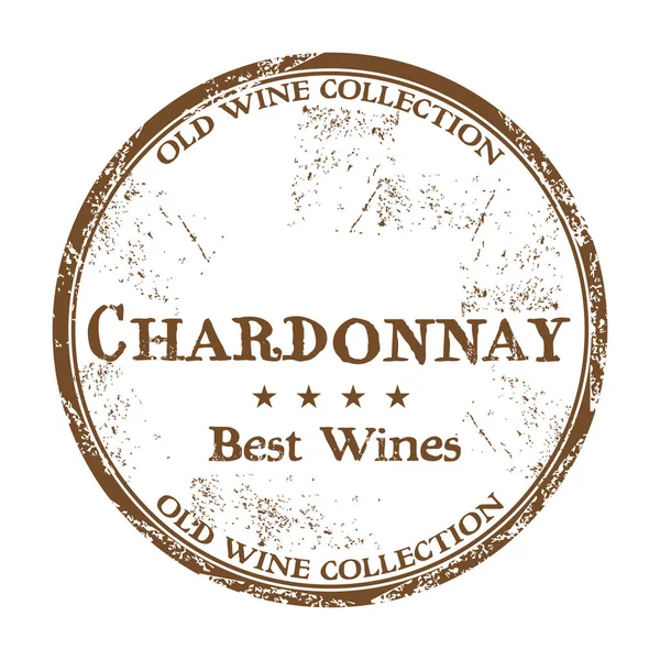 Chardonnay grunge rubber stamp — Stock Vector