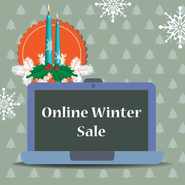 Sprzedaż online zima — Wektor stockowy