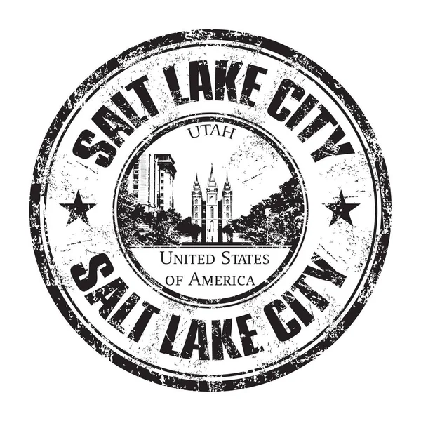 Salt Lake City grunge rubber stamp — Stock Vector