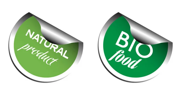 Bio food stickers — Stock Vector